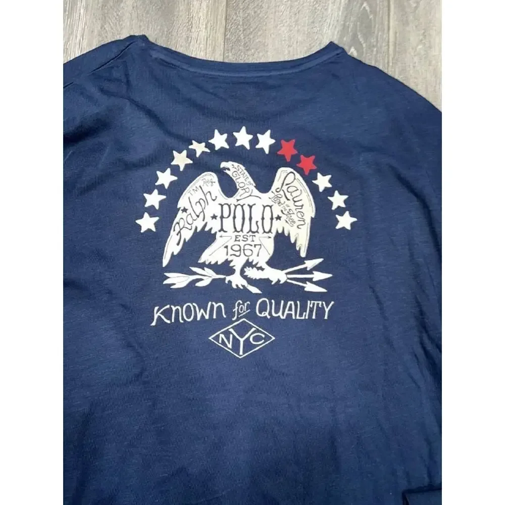 Polo Ralph Lauren Men's Long Sleeve Y2K Pocket T-Shirt Sz XXL Navy A008124